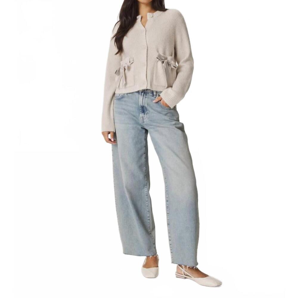 NEW SPLENDID stassi satin tie cardigan in pale oak heather